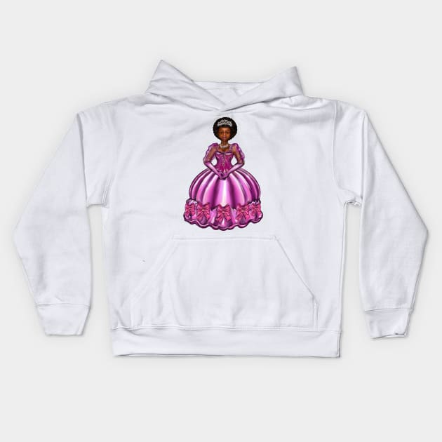 Princess -  Black Afro Princess in purple  vii ! beautiful  black girl with Afro hair, brown eyes and dark brown skin. Hair love ! Kids Hoodie by Artonmytee